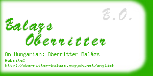 balazs oberritter business card